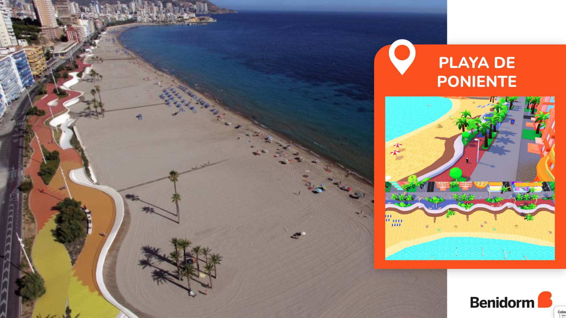 Playa de Poniente real y la versión Benidorm en Roblox