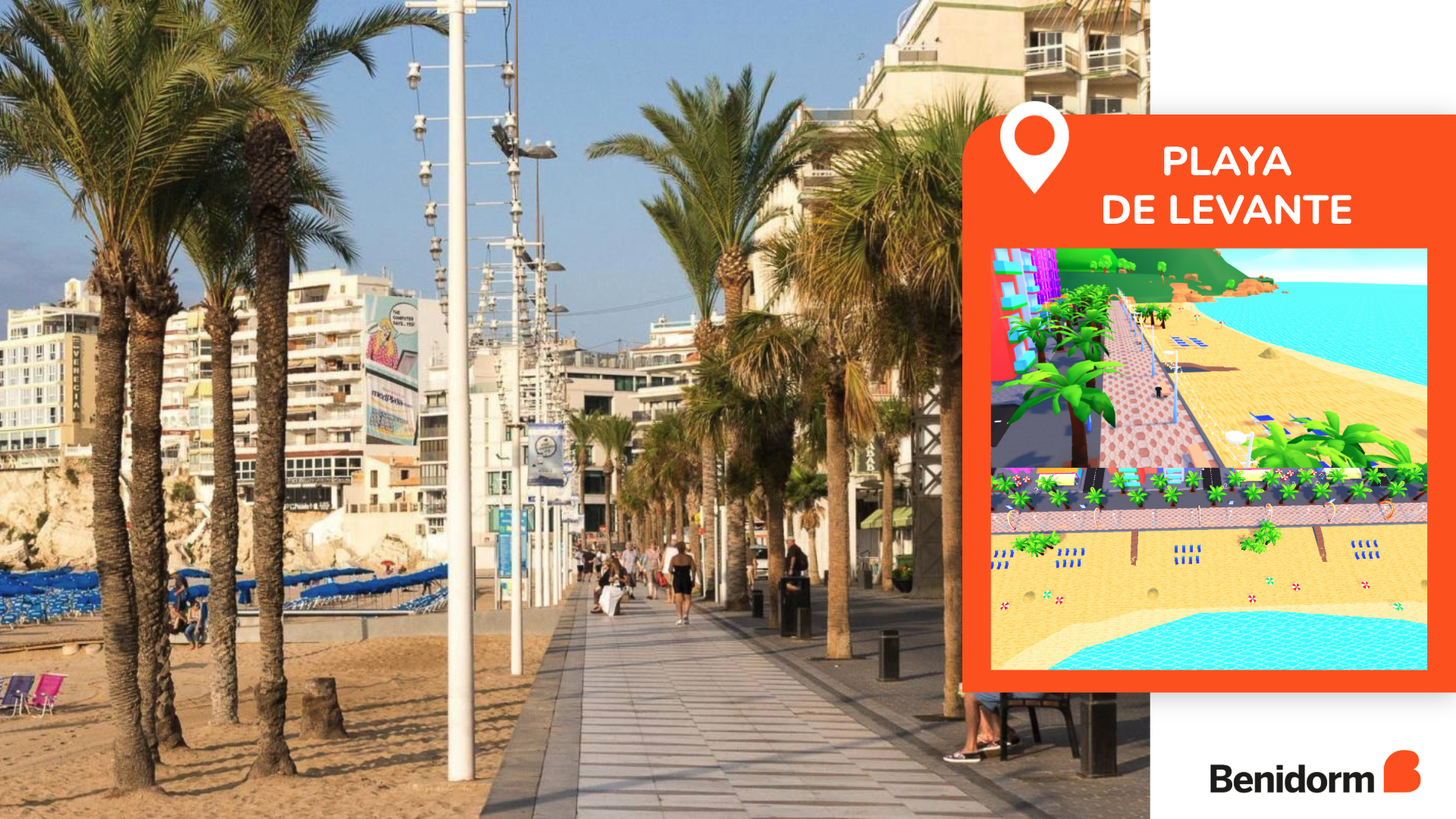 Playa de Levante real y la versión Benidorm en Roblox